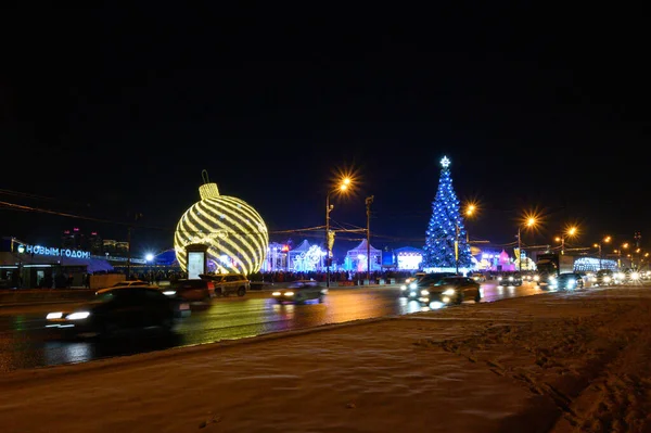 Zafer Parkı Moskova Rusya Federasyonu Nda Yeni Yıl Noel Süslemeleri — Stok fotoğraf