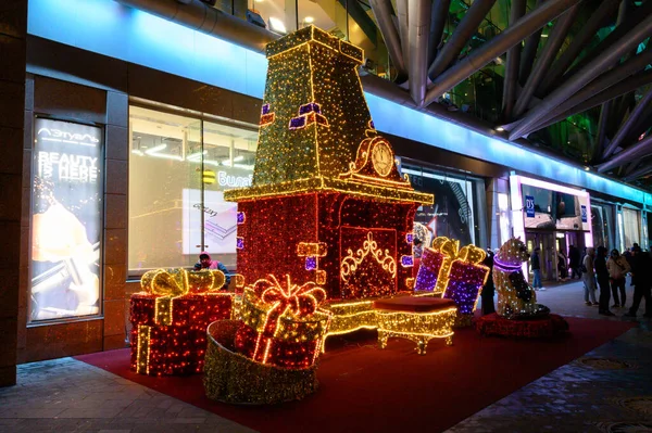 Lichtsculpturen Het Winkelcentrum Europees Moskou Russische Federatie Januari 2020 — Stockfoto