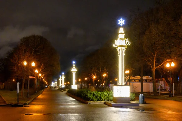 2020年1月17日 俄罗斯联邦莫斯科戈尔基公园的新年和圣诞装饰品 — 图库照片