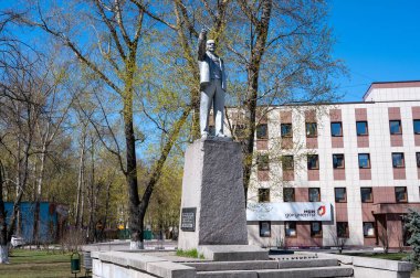 Vladimir Lenin anıtı, Reutov, Moskova bölgesi, Rusya Federasyonu, 16 Mayıs 2020