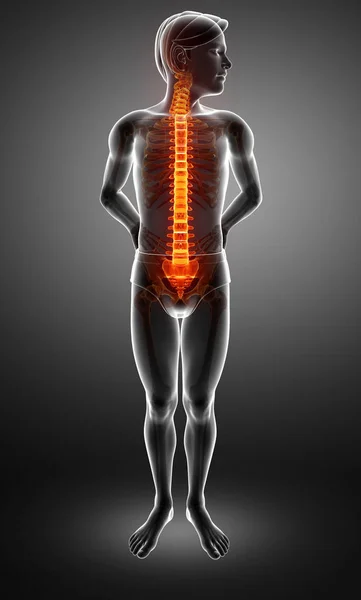 Mann spürt Rückenschmerzen — Stockfoto