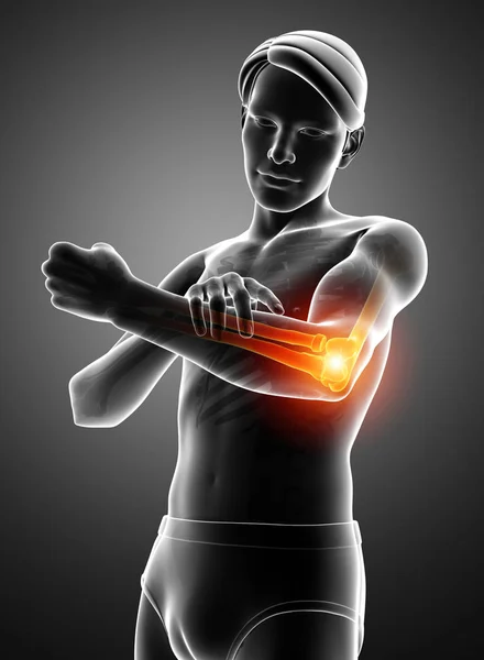 Men Feeling Elbow pain — Stock Photo, Image