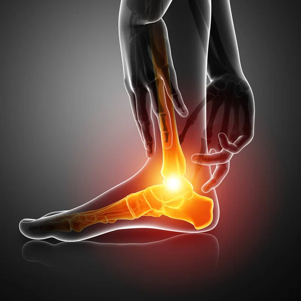 Manliga foten med fotled smärta — Stockfoto