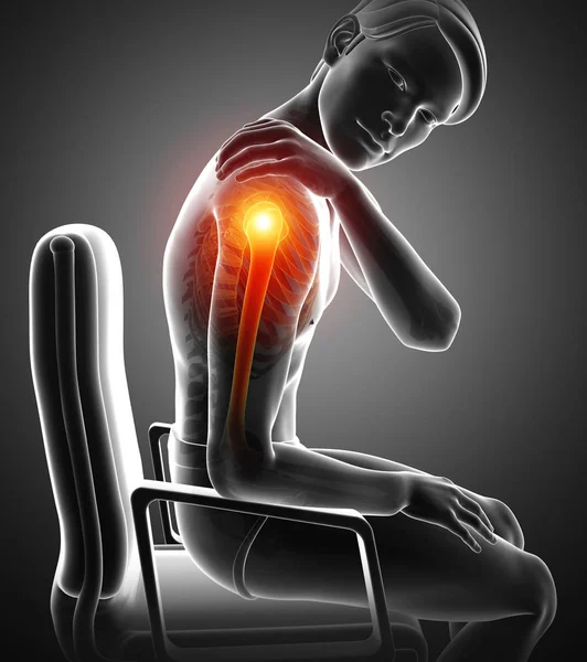 Varón sintiendo el dolor de hombro — Foto de Stock