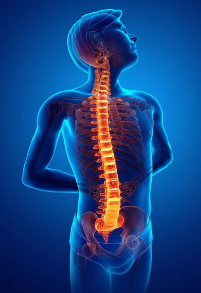 Hombre Sentir el dolor de espalda — Foto de Stock