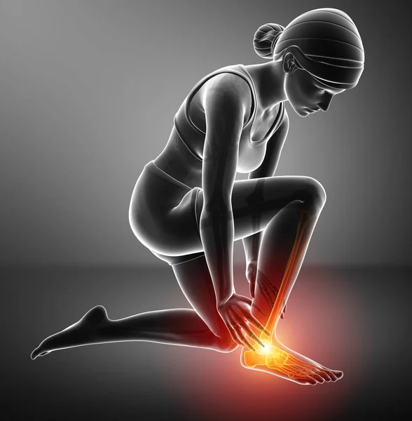 Female foot with ankle pain — Stock Photo, Image