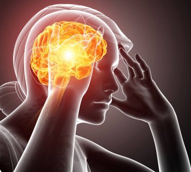 Baş ağrısı hissediyor kadın