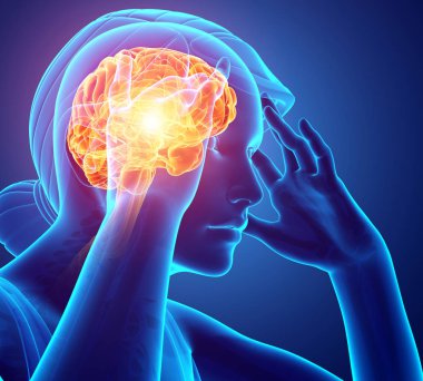 Baş ağrısı hissediyor kadın