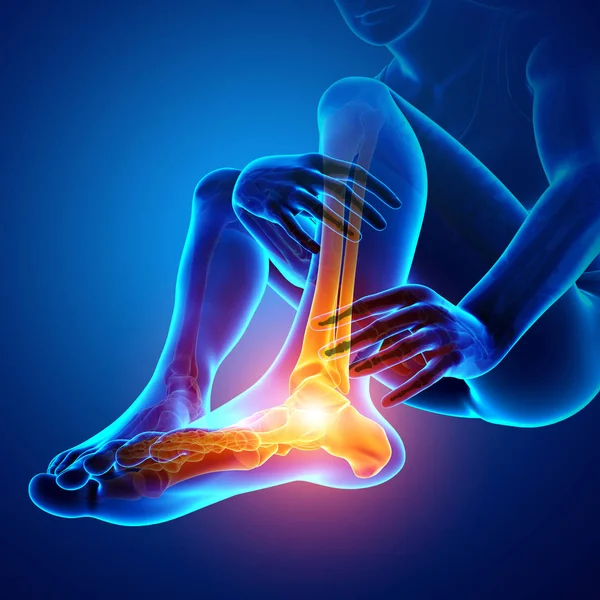 Manliga foten med fotled smärta — Stockfoto