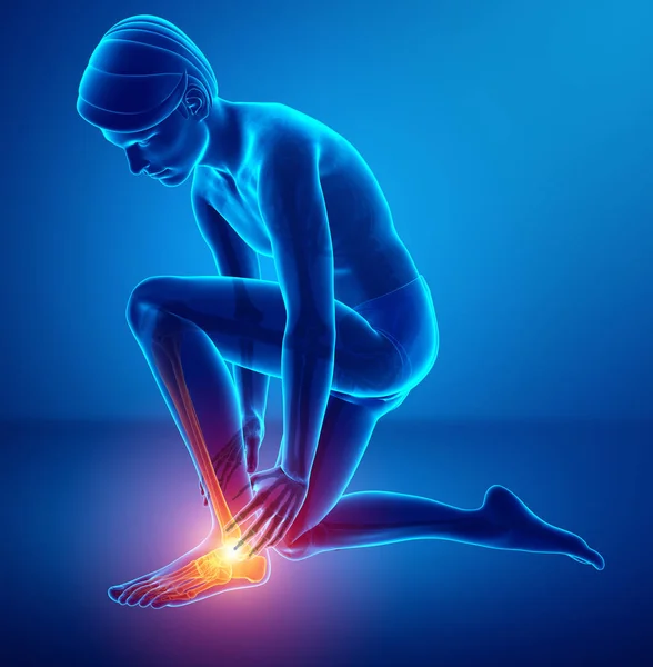 男脚和踝关节疼痛 — 图库照片