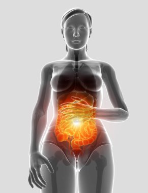 mide ağrısı duygu erkek 3D çizimi