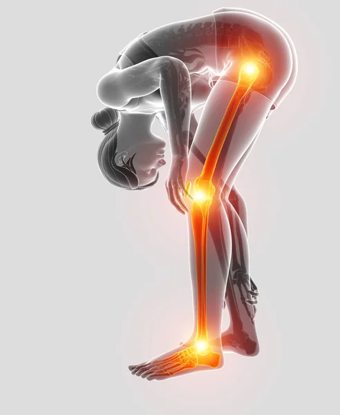 3D απεικόνιση του πόνου στο πόδι — Φωτογραφία Αρχείου