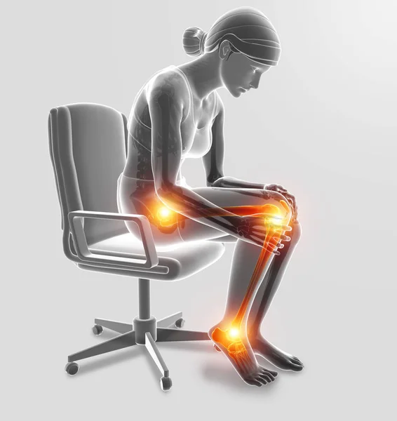 Ilustração 3d da dor na perna — Fotografia de Stock