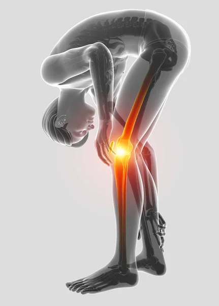 3d ilustração de masculino sentimento dor no joelho — Fotografia de Stock