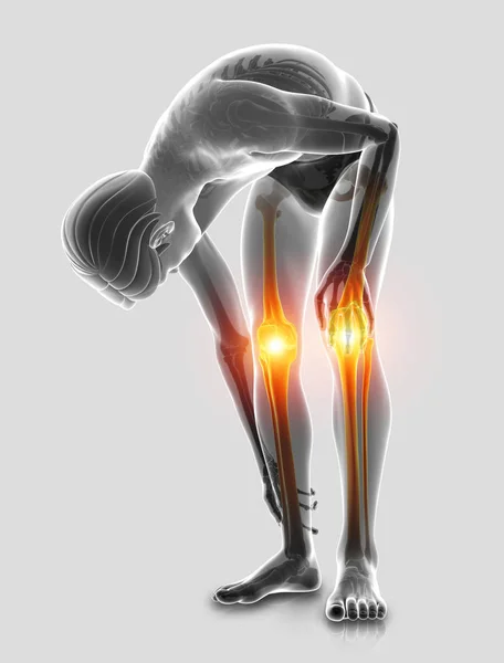 3d Illustration of Male feeling Knee pain