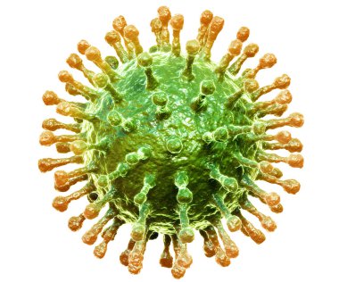 3D illüstrasyon viral enfeksiyonu kronik hastalıklara neden oluyor. Hepatit virüsleri, grip virüsü H1N1, grip, hücre enfeksiyonu organizma, AIDS.