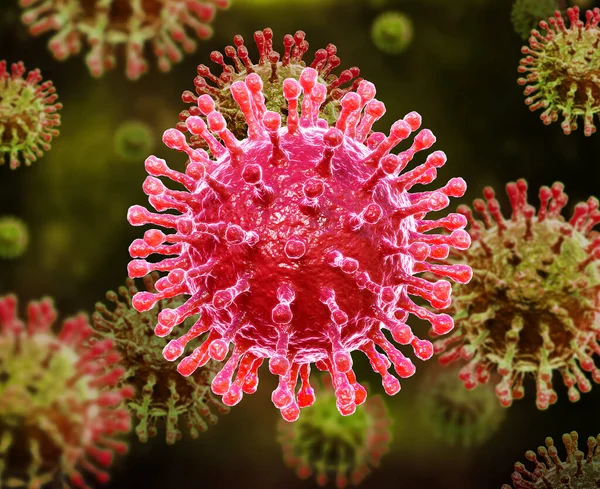 Ilustrační Virová Infekce Způsobující Chronické Onemocnění Virus Hepatitidy Virus Chřipky — Stock fotografie