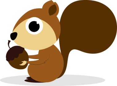 Sevimli çizgi sincap yeme fıstık