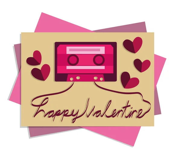 Valentinskarte Bildkassettenband — Stockvektor