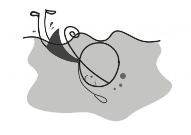 Havuzda küçük kız doodle
