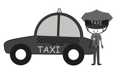 Taksi şoförü doodle