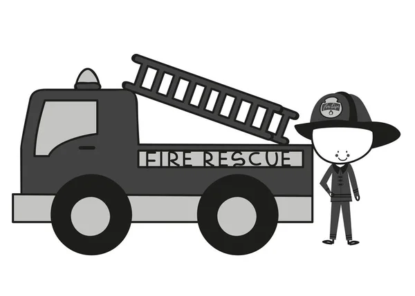 Doodle strażaków Fire Rescue — Wektor stockowy