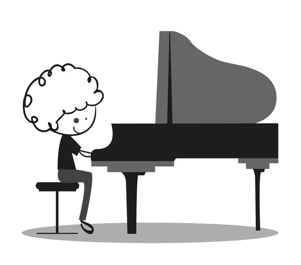 Piyano çalan sanatçı doodle