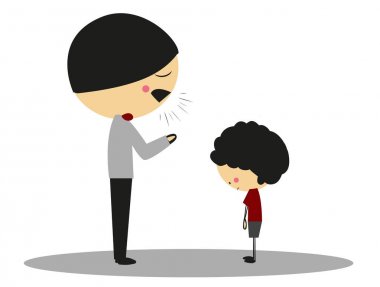 Doodle kızgın babadan oğla - tam renkli