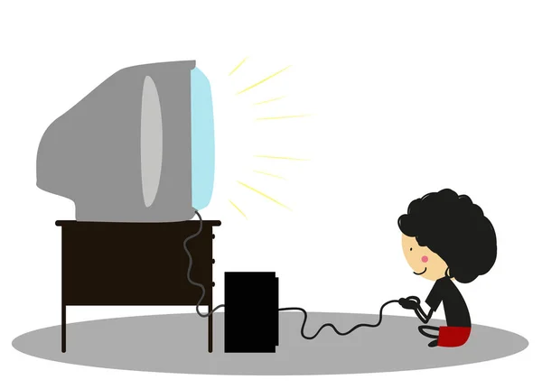 Küçük çocuk iskambil video spor - tam renkli doodle