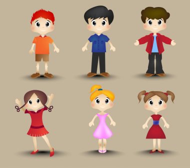 Şirin çocuk - tam renk kümesi