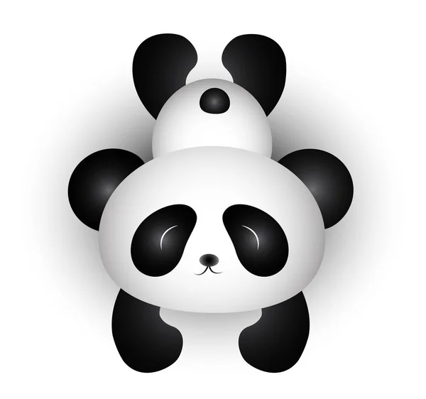 Sevimli Panda çizgi - siyah ve beyaz