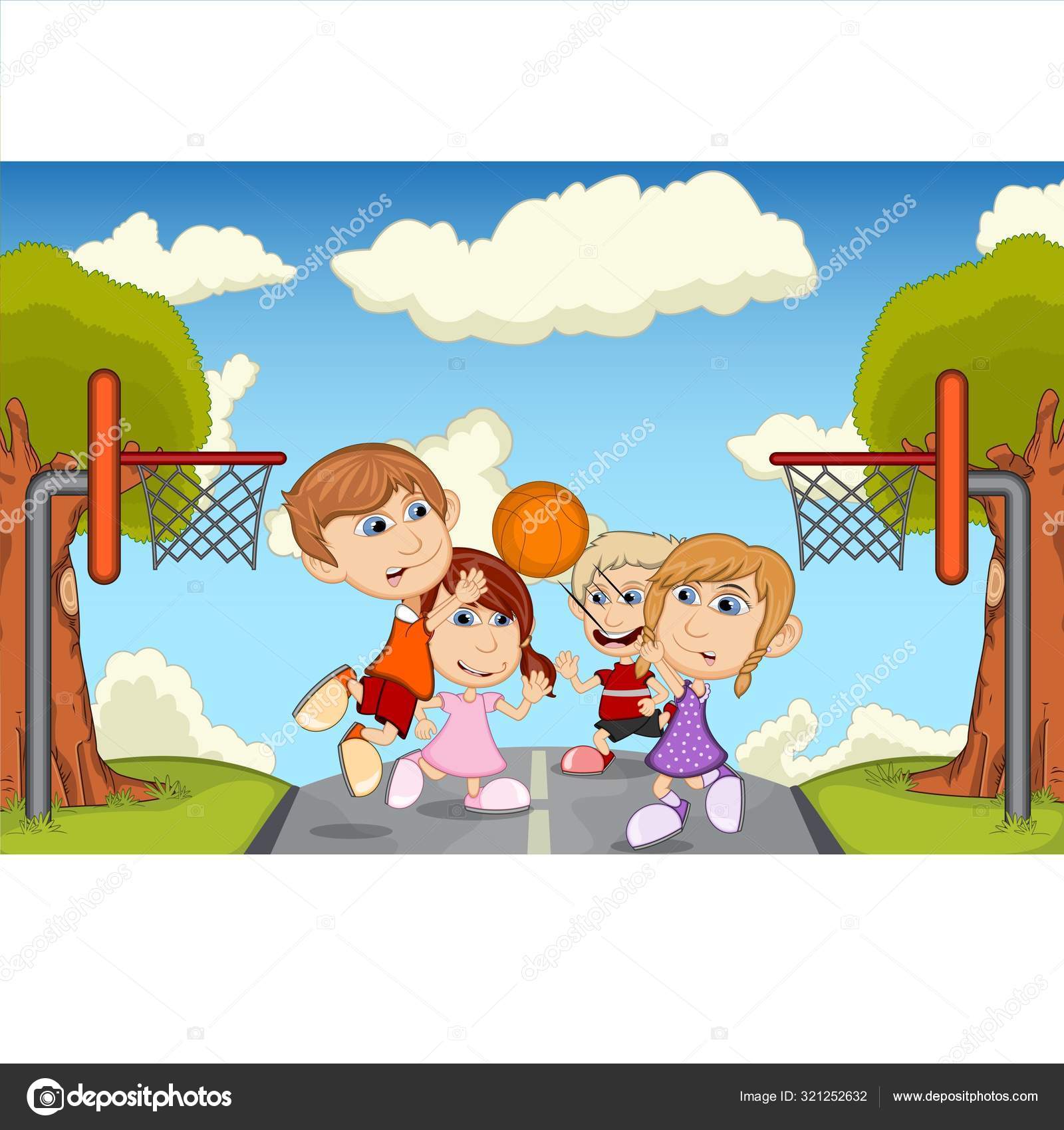 Children Playing Basketball Park Cartoon Vector Image By C Warawiri Vector Stock Children Playing Basketball Park Cartoon Vector Image By C Warawiri Vector Stock