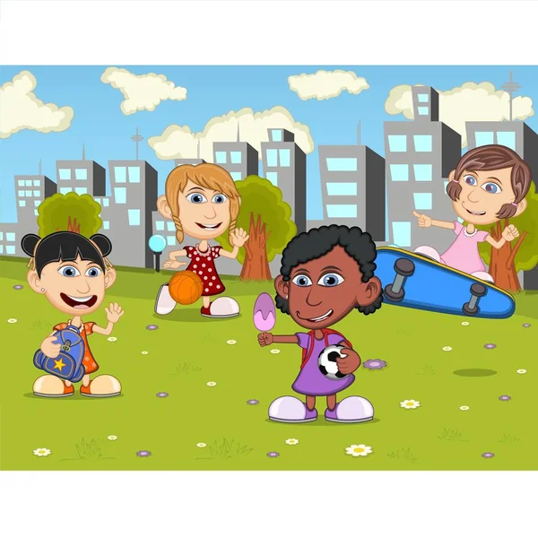Kids Playing In The Park Cartoon Image Illustration Stock Images Page Everypixel Kids Playing In The Park Cartoon Image Illustration Stock Images Page Everypixel