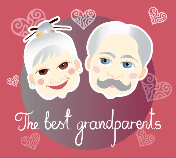 Национальный день бабушки и дедушки. Открытка . — стоковый вектор