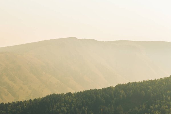 landscape, mountains, forest, sky