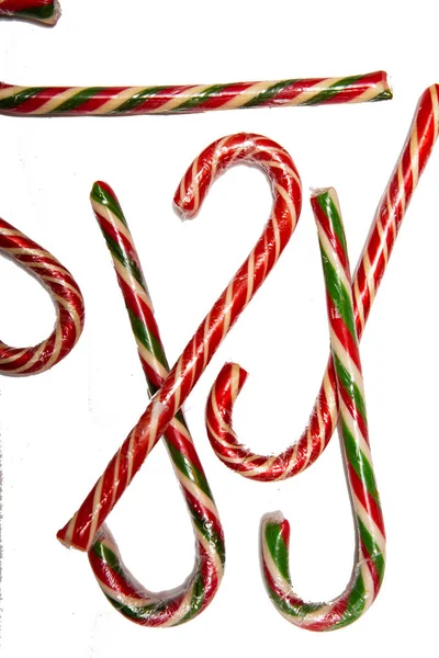 Christmas Cane Christmas Lollipop White Background — Stock Photo, Image