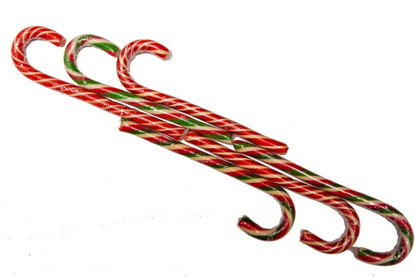 Kerststok Christmas Lollipop Een Witte Achtergrond — Stockfoto