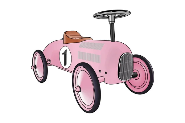 复古汽车玩具粉红色 — 图库矢量图片#