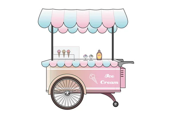 冰淇淋车粉红色 — 图库矢量图片#