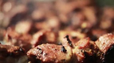 Izgarada ızgara şiş kebap.