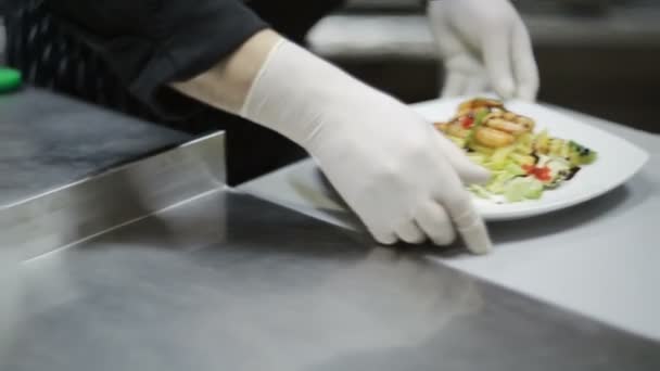 Chef preparando comida — Vídeo de stock