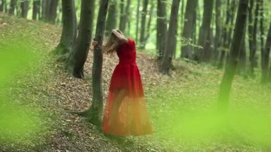 Güzel kadın güzel orman araştırıyor