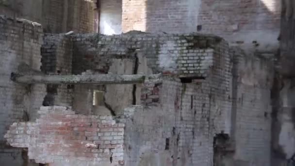 Ruins Of The Destroyed Building Or Premises — Stock Video