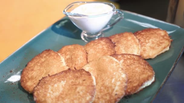 Panqueques Patata Buñuelos Verduras Cocina Nacional — Vídeos de Stock