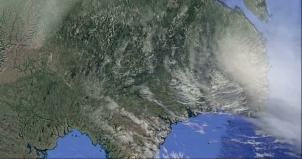 Impresionante Vista Desde Espacio Con Gran Huracán Huracán Irma Tormenta — Vídeos de Stock