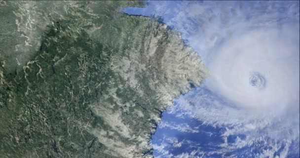 Impresionante Vista Desde Espacio Con Gran Huracán Huracán Irma Tormenta — Vídeos de Stock