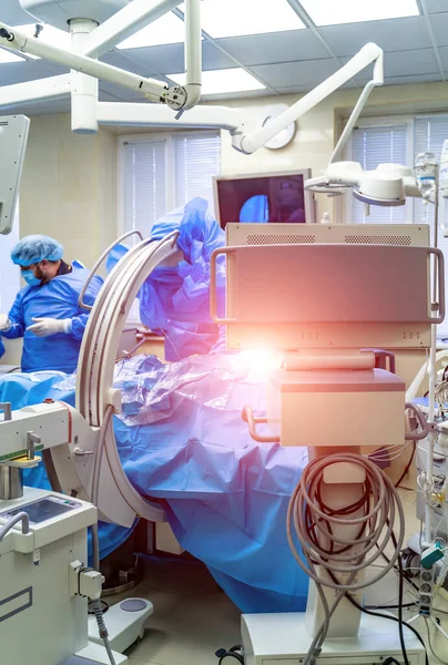 Estabelecendo Tiro Sala Cirurgia Tecnologicamente Avançado Sem Pessoas Pronto Para — Fotografia de Stock