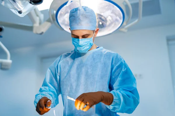 Processen För Operation Med Hjälp Medicinsk Utrustning Kirurg Operationssal Med — Stockfoto