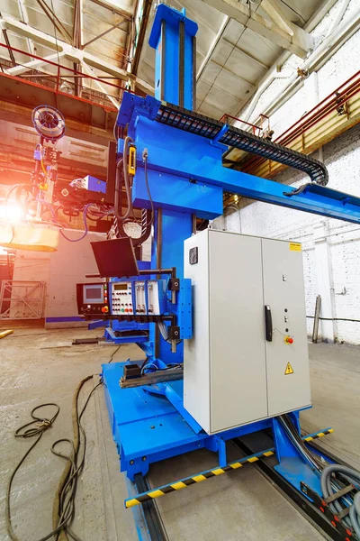 Процес Роботи Бурової Машини Металургійному Заводі Технологія Промислового Виробництва Лазерного — стокове фото
