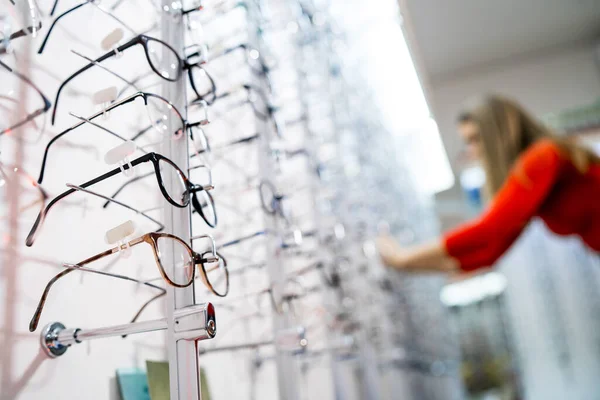 Óculos Prescrição Para Venda Exposição Escritório Óptico — Fotografia de Stock